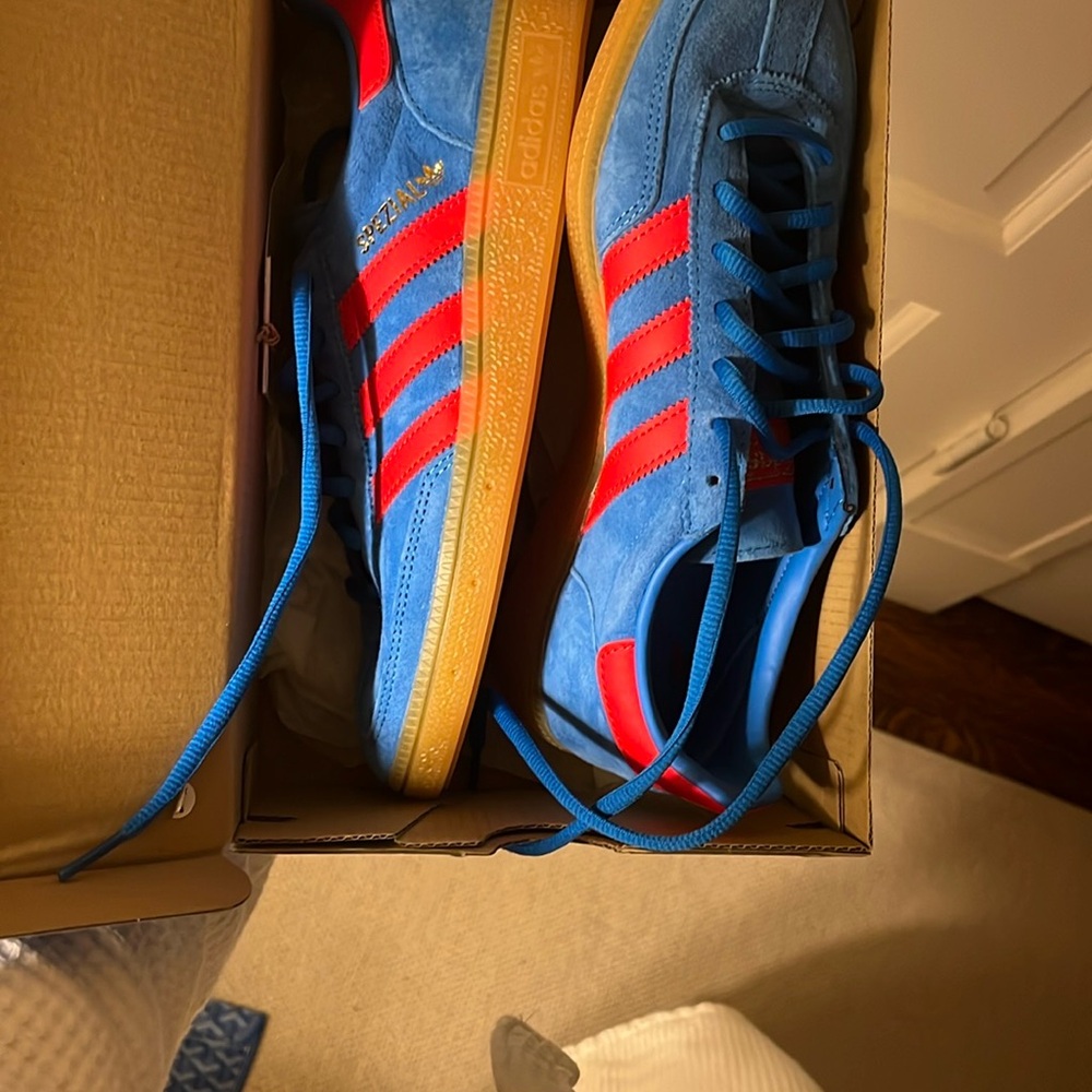 Adidas Handball Spezial, Bright Blue and Vivid Red, NWT US7